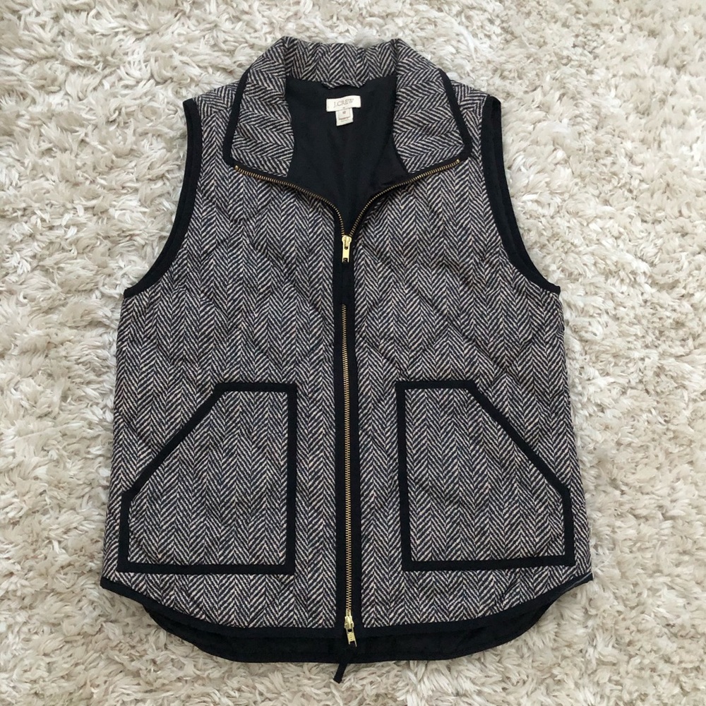 J. Crew Herringbone Puffer Vest